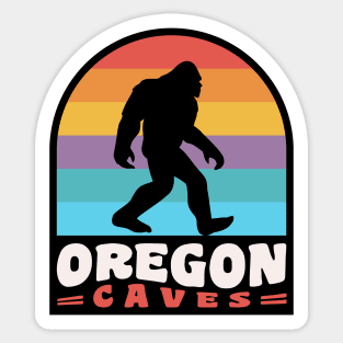 Oregon Caves National Monument Bigfoot Sasquatch Retro Sticker